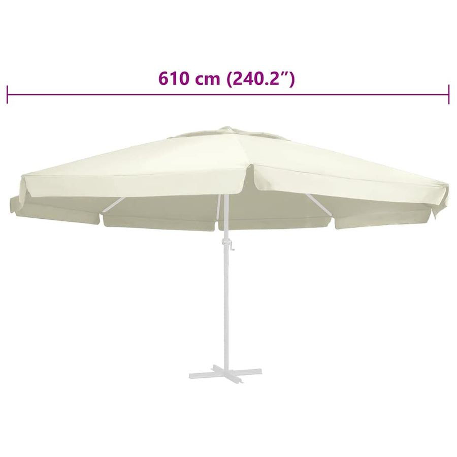 Vervangingsdoek Voor Parasol 610 Cm Kleurig Φ 610 cm Zand