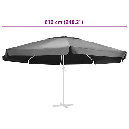 Vervangingsdoek Voor Parasol 610 Cm Kleurig Φ 610 cm Antraciet