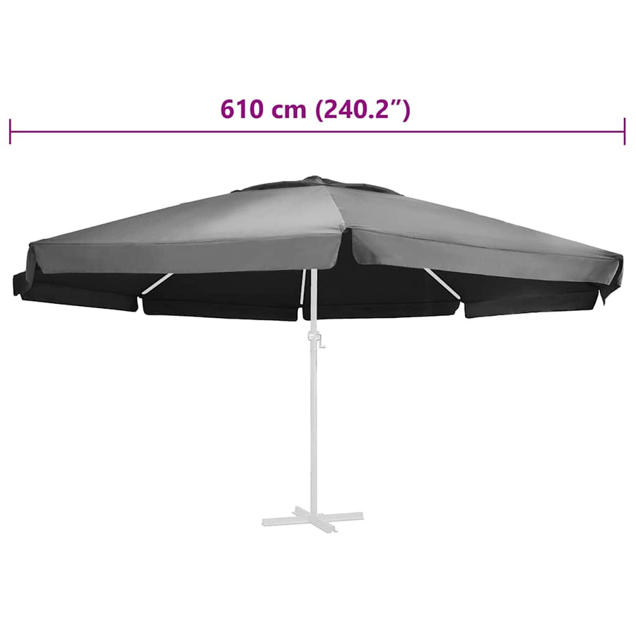 Vervangingsdoek Voor Parasol 610 Cm Kleurig Φ 610 cm Antraciet