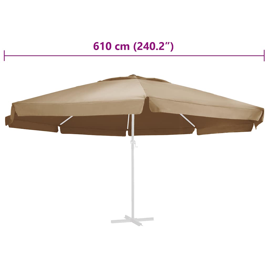 Vervangingsdoek Voor Parasol 610 Cm Φ 610 cm Taupe