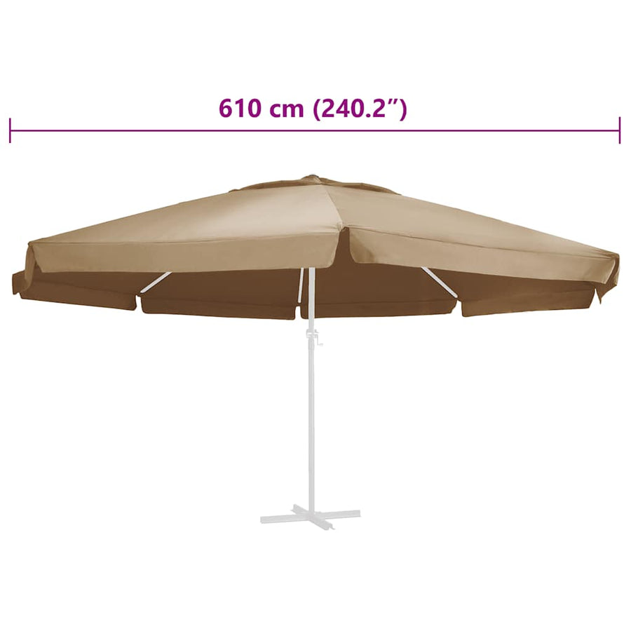 Vervangingsdoek Voor Parasol 610 Cm Φ 610 cm Taupe
