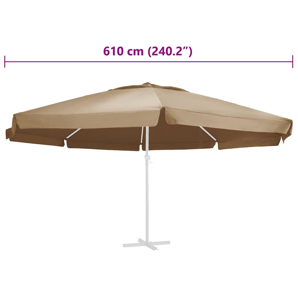 Vervangingsdoek Voor Parasol 610 Cm Φ 610 cm Taupe