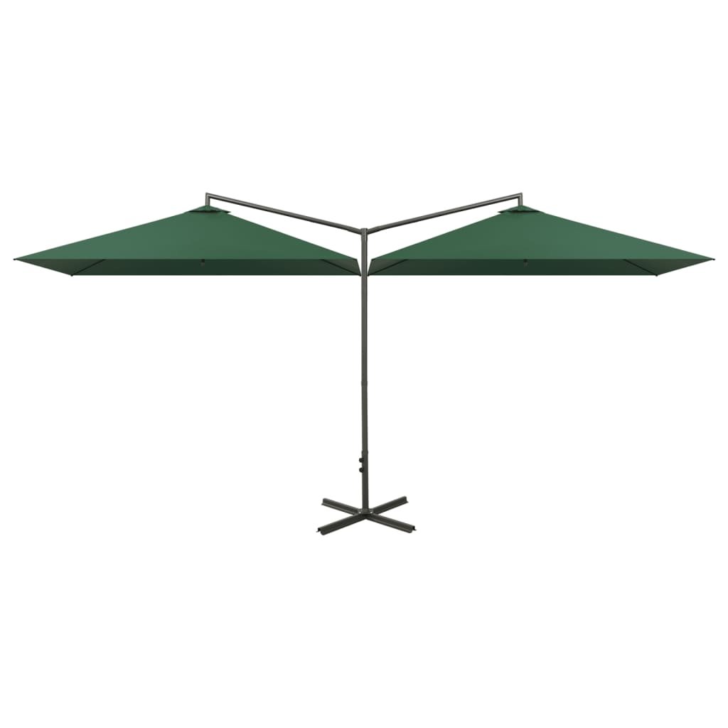 Parasol Dubbel Met Stalen Paal 600X300 Cm Groen