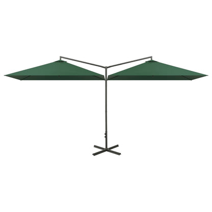 Parasol Dubbel Met Stalen Paal 600X300 Cm Groen
