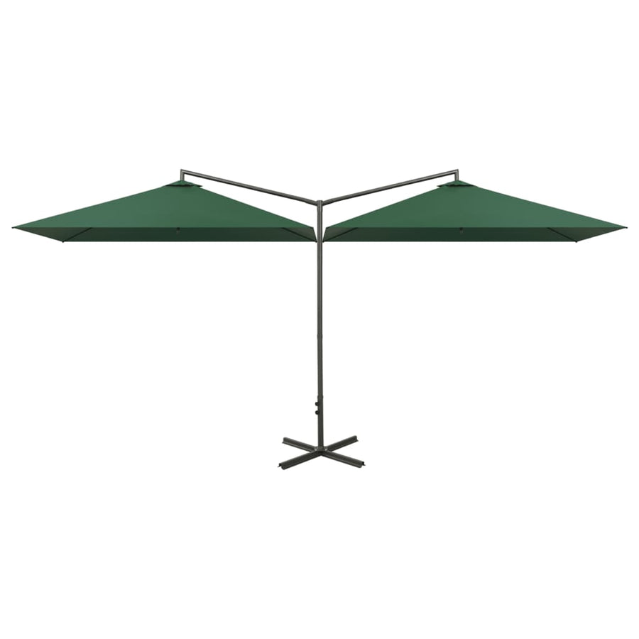 Parasol Dubbel Met Stalen Paal 600X300 Cm Groen