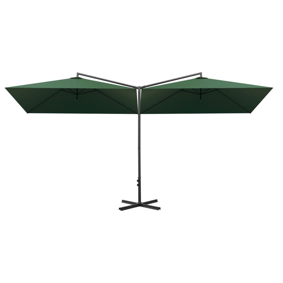 Parasol Dubbel Met Stalen Paal 600X300 Cm Groen