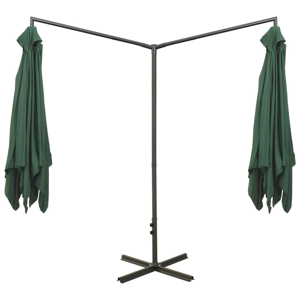 Parasol Dubbel Met Stalen Paal 600X300 Cm Groen