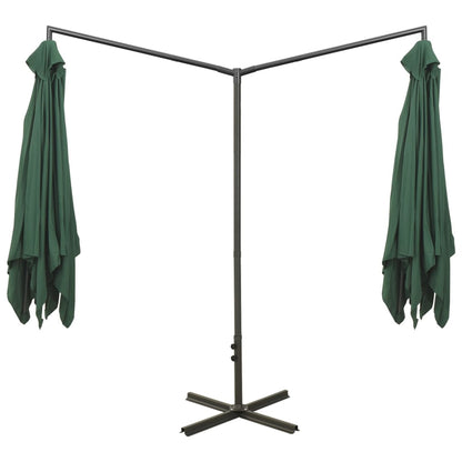 Parasol Dubbel Met Stalen Paal 600X300 Cm Groen