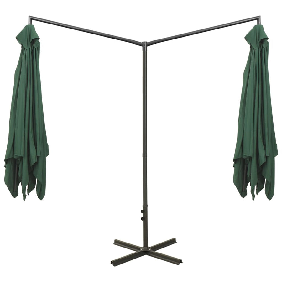 Parasol Dubbel Met Stalen Paal 600X300 Cm Groen