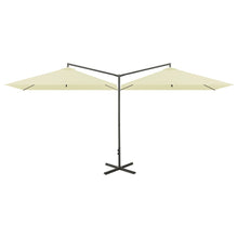 Parasol Dubbel Met Stalen Paal 600X300 Cm Kleurig Zand