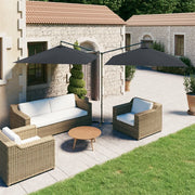 Dubbele parasol 600x300 cm antraciet staal