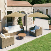 Parasol dubbel 600x300 cm taupe staal
