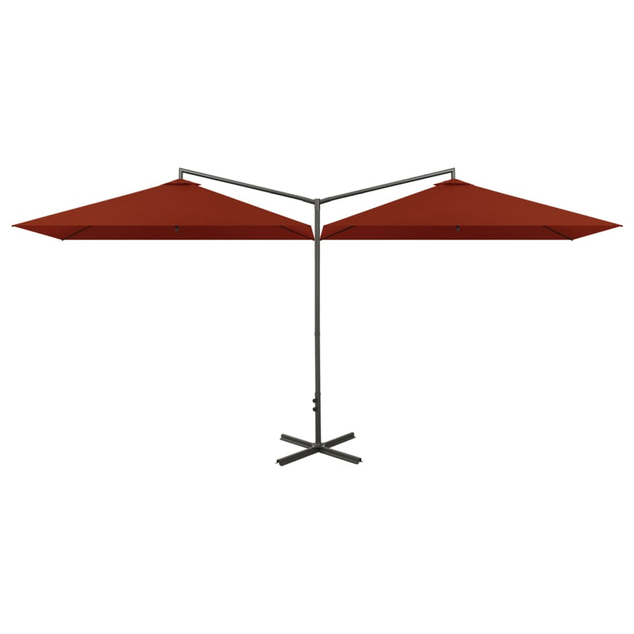 Parasol Dubbel Met Stalen Paal 600X300 Cm Kleurig Terracotta