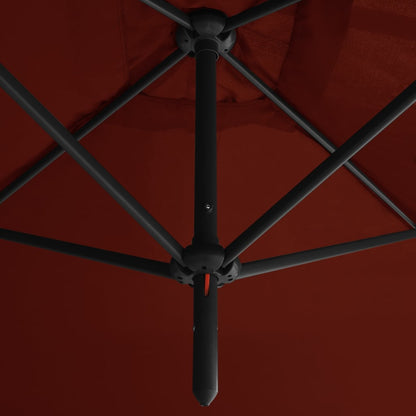 Parasol Dubbel Met Stalen Paal 600X300 Cm Kleurig Terracotta