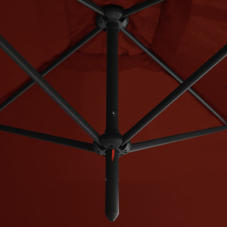 Parasol Dubbel Met Stalen Paal 600X300 Cm Kleurig Terracotta