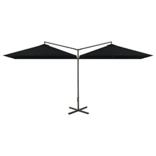 Parasol Dubbel Met Stalen Paal 600X300 Cm Zwart