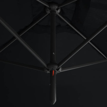 Parasol Dubbel Met Stalen Paal 600X300 Cm Zwart