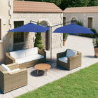 Parasol Dubbel Met Stalen Paal 600X300 Cm Azuurblauw azure blue