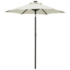 Parasol Met Led-Verlichting 200X211 Cm Aluminium Kleurig Zand