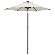 Parasol 200x211 cm aluminium zandkleurig met LED