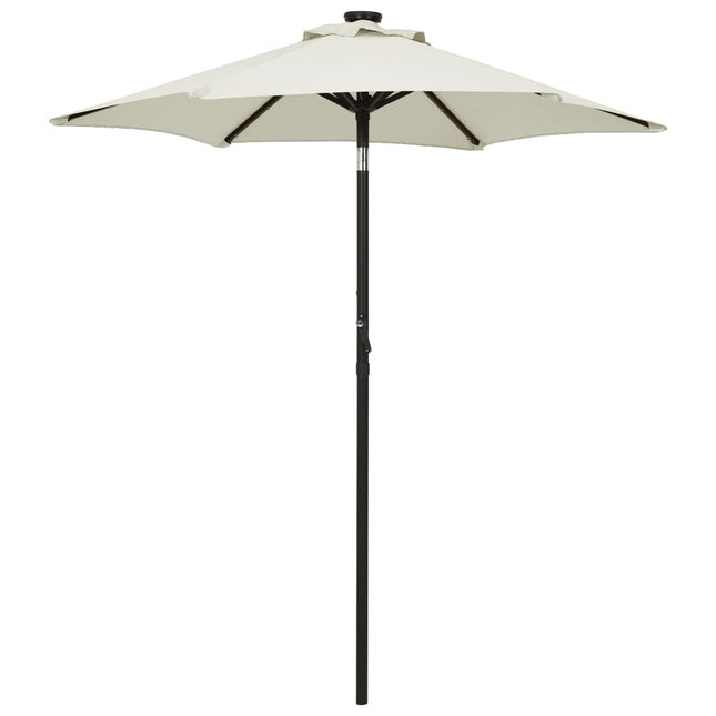 Parasol Met Led-Verlichting 200X211 Cm Aluminium Kleurig Zand