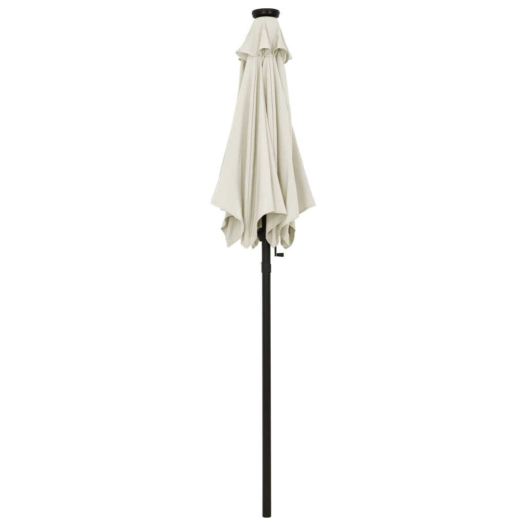 Parasol Met Led-Verlichting 200X211 Cm Aluminium Kleurig Zand