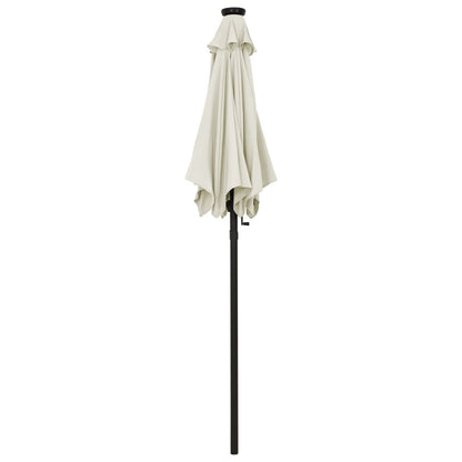 Parasol Met Led-Verlichting 200X211 Cm Aluminium Kleurig Zand