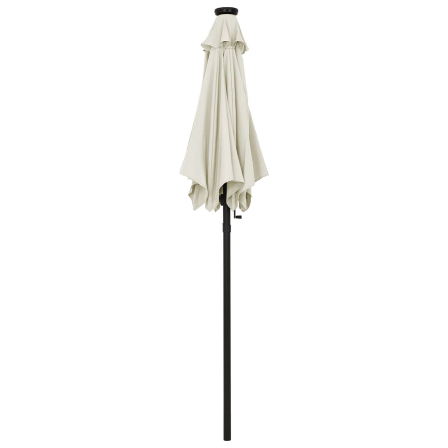 Parasol Met Led-Verlichting 200X211 Cm Aluminium Kleurig Zand