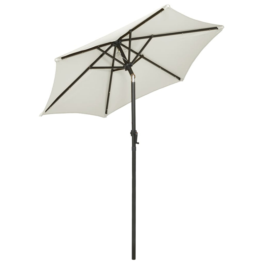 Parasol Met Led-Verlichting 200X211 Cm Aluminium Kleurig Zand