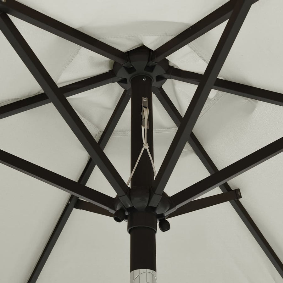 Parasol Met Led-Verlichting 200X211 Cm Aluminium Kleurig Zand