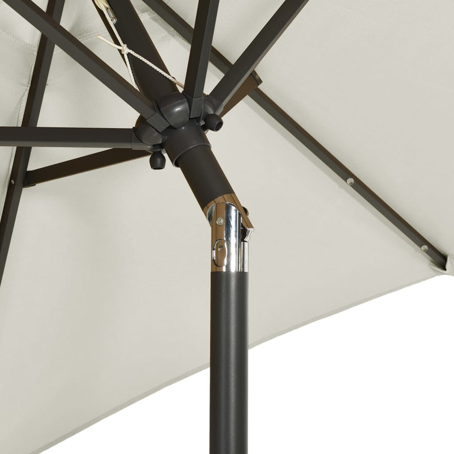 Parasol Met Led-Verlichting 200X211 Cm Aluminium Kleurig Zand