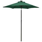 Parasol Met Led-Verlichting 200X211 Cm Aluminium Groen