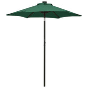 Parasol 200x211 cm aluminium groen met led-verlichting
