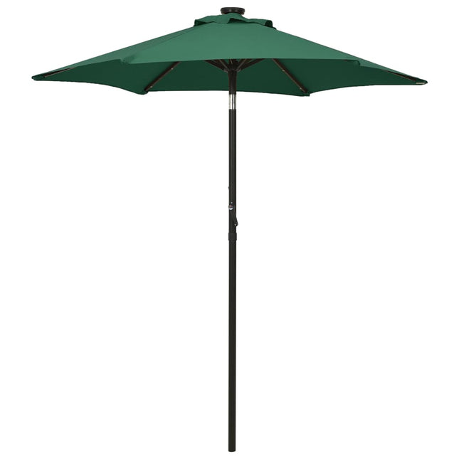 Parasol Met Led-Verlichting 200X211 Cm Aluminium Groen