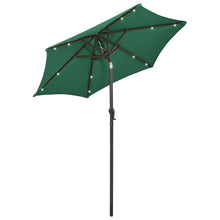 Parasol Met Led-Verlichting 200X211 Cm Aluminium Groen