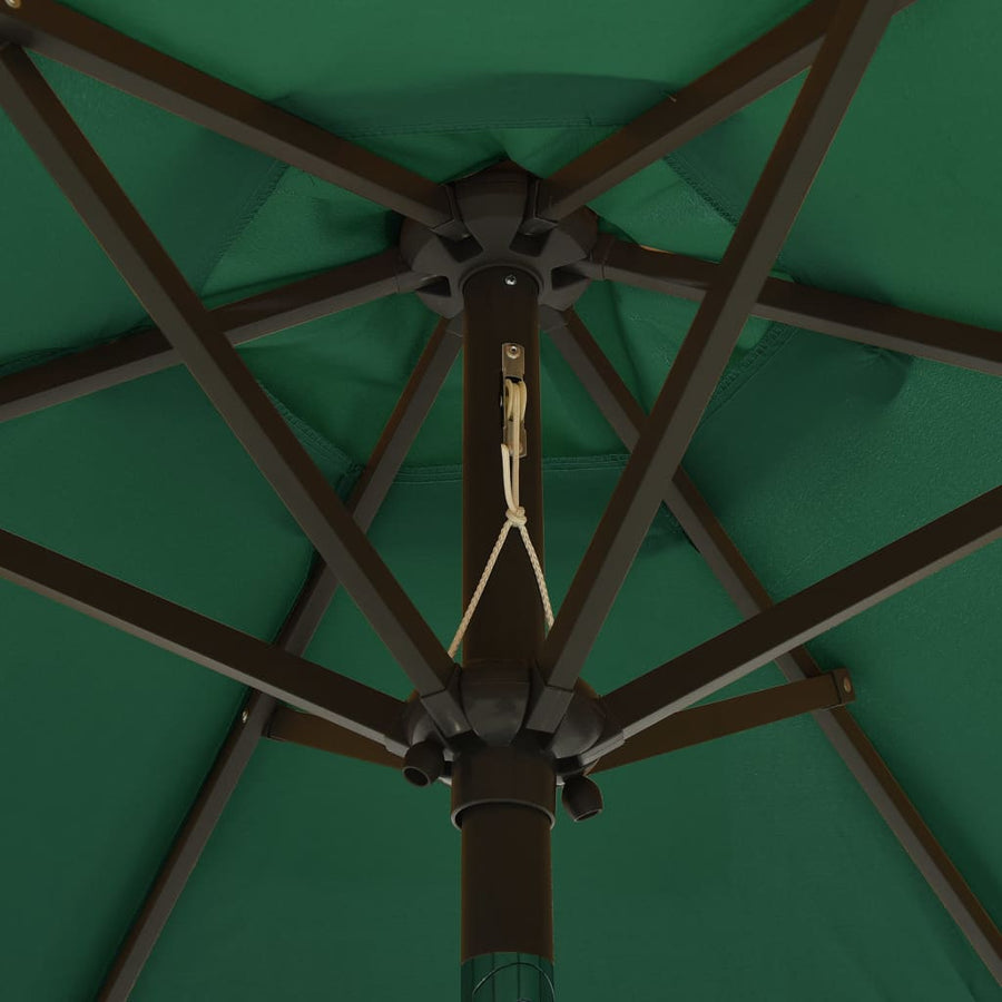 Parasol Met Led-Verlichting 200X211 Cm Aluminium Groen