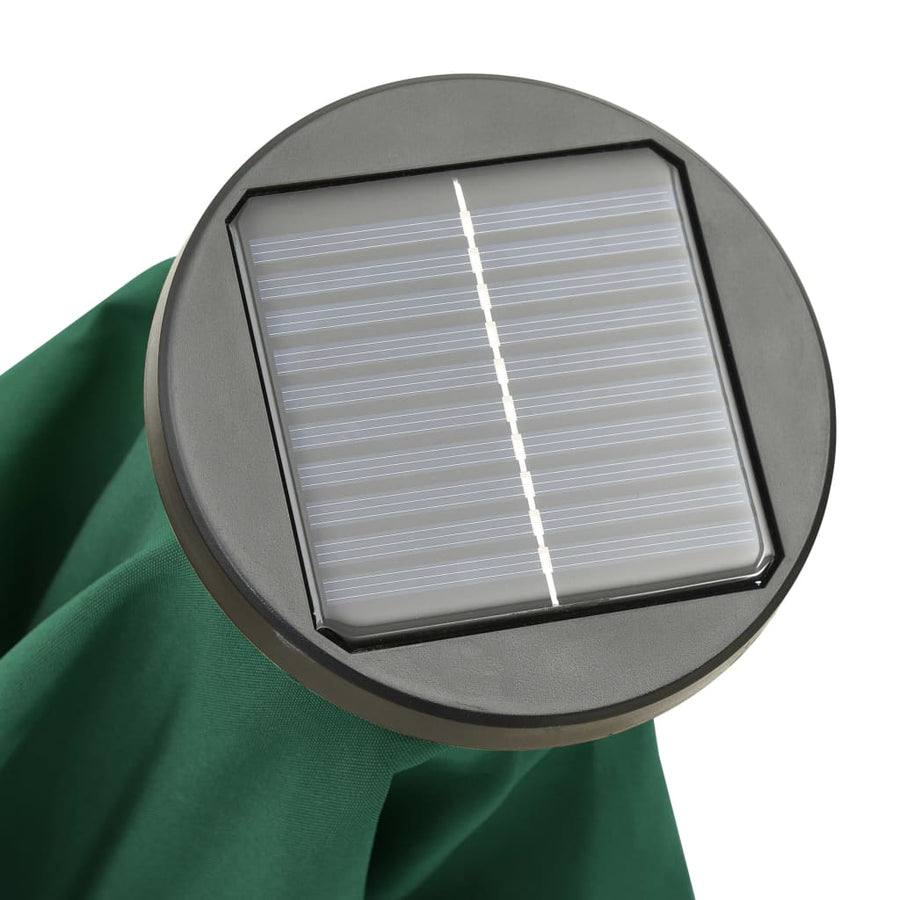 Parasol Met Led-Verlichting 200X211 Cm Aluminium Groen