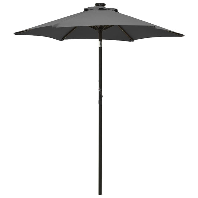 Parasol Met Led-Verlichting 200X211 Cm Aluminium Antracietkleurig