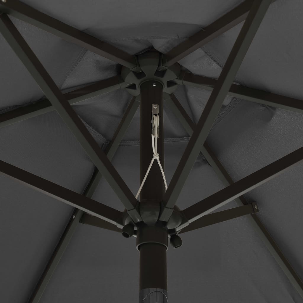 Parasol Met Led-Verlichting 200X211 Cm Aluminium Antracietkleurig