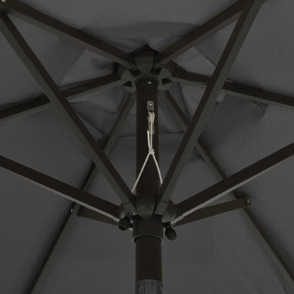Parasol Met Led-Verlichting 200X211 Cm Aluminium Antracietkleurig