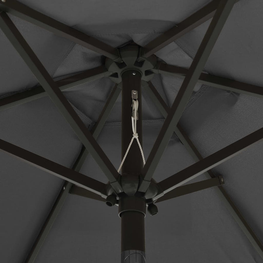Parasol Met Led-Verlichting 200X211 Cm Aluminium Antracietkleurig