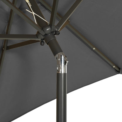 Parasol Met Led-Verlichting 200X211 Cm Aluminium Antracietkleurig