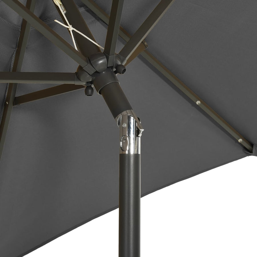 Parasol Met Led-Verlichting 200X211 Cm Aluminium Antracietkleurig