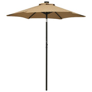 Parasol 200x211 cm aluminium taupe met led