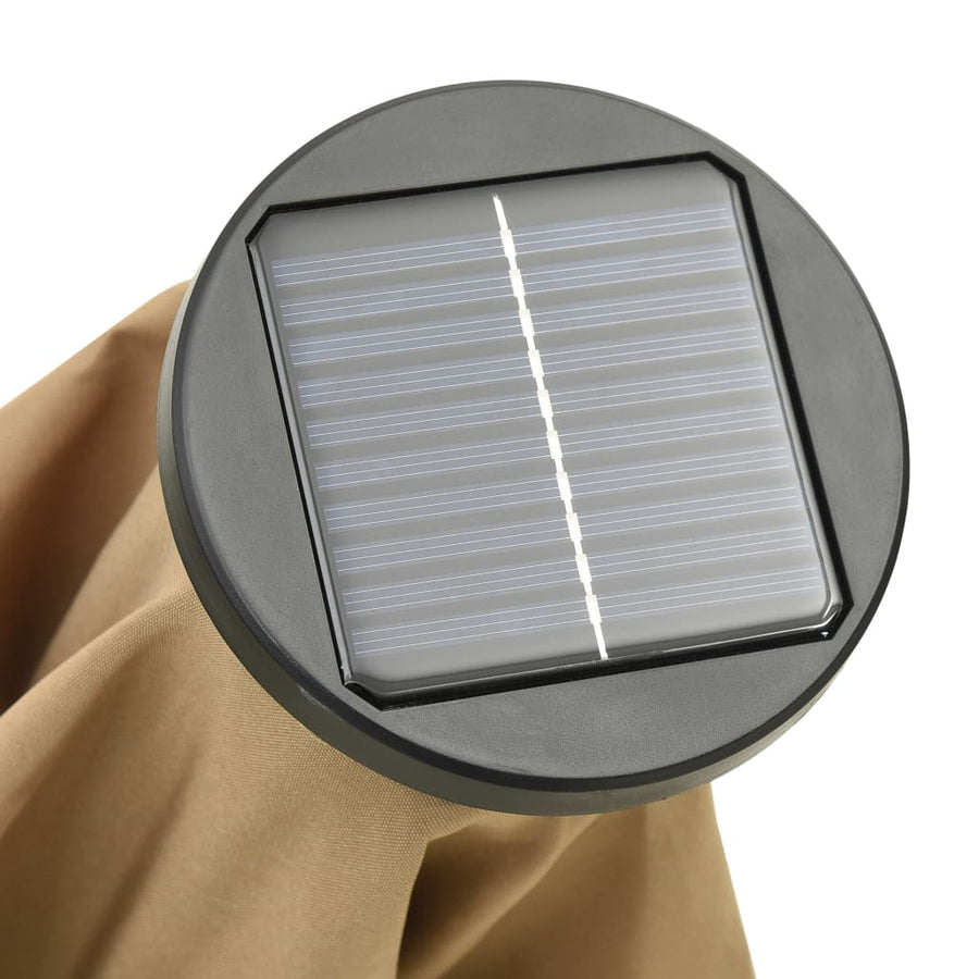 Parasol Met Led-Verlichting 200X211 Cm Aluminium Taupe