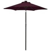 Parasol 200x211 cm aluminium bordeauxrood met led