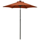 Parasol Met Led-Verlichting 200X211 Cm Aluminium Terracottakleurig