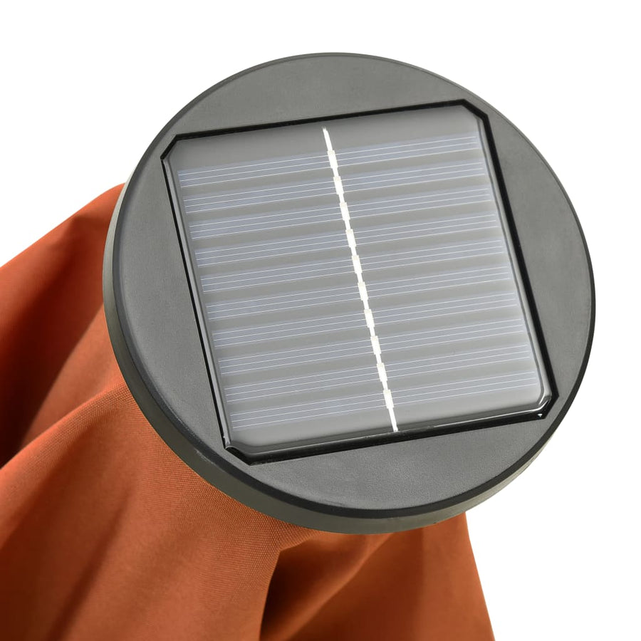 Parasol Met Led-Verlichting 200X211 Cm Aluminium Terracotta