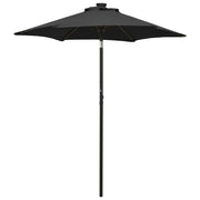 Parasol 200x211 cm aluminium zwart met led-verlichting