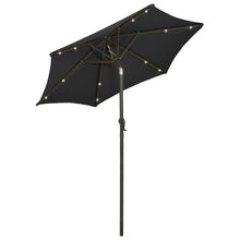 Parasol Met Led-Verlichting 200X211 Cm Aluminium Zwart